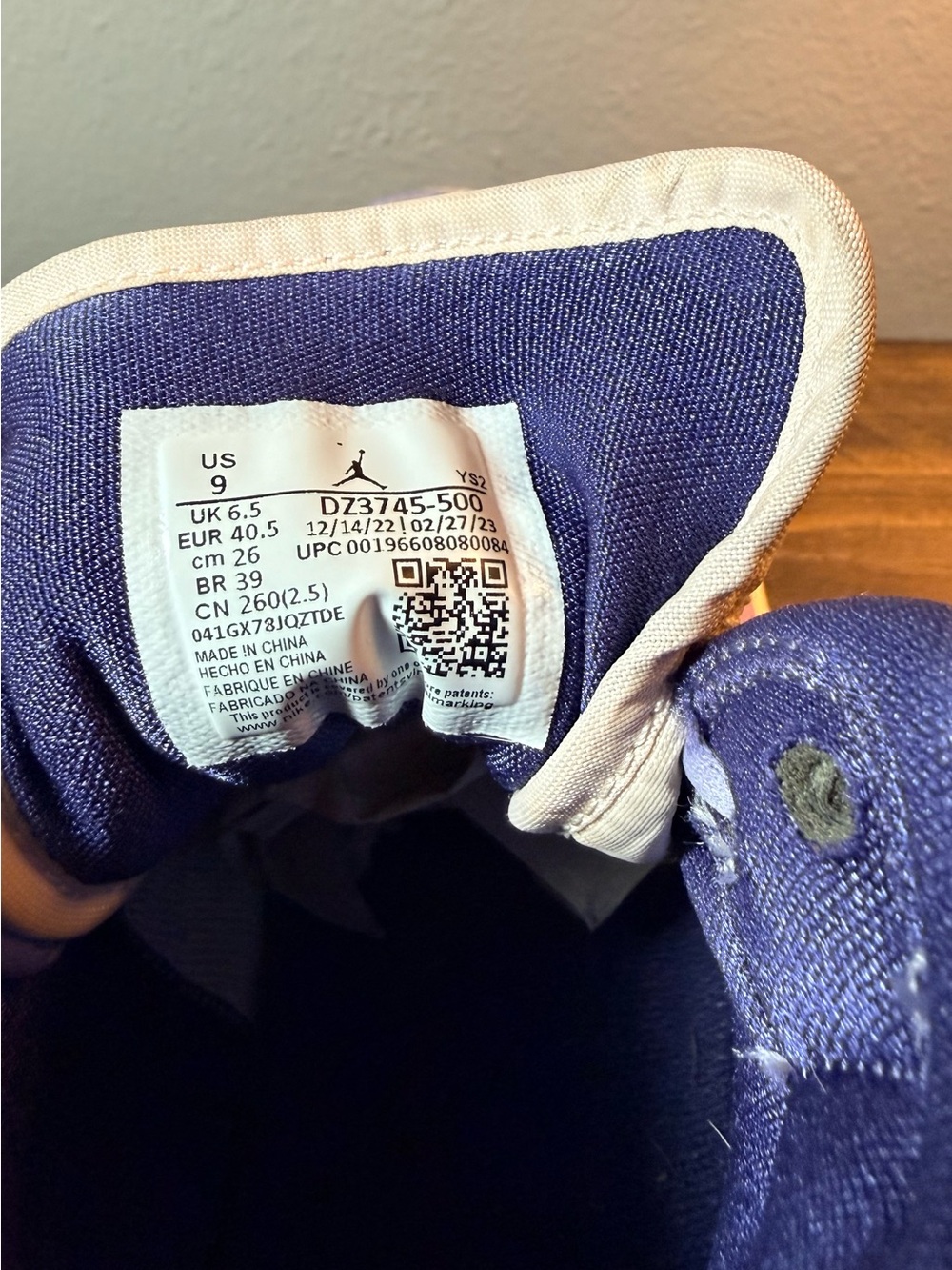 Air Jordan 1 Mid SE Nike Leather Women's High-Top Sneaker Purple/Lavender Size 9 - Picture 6 of 8